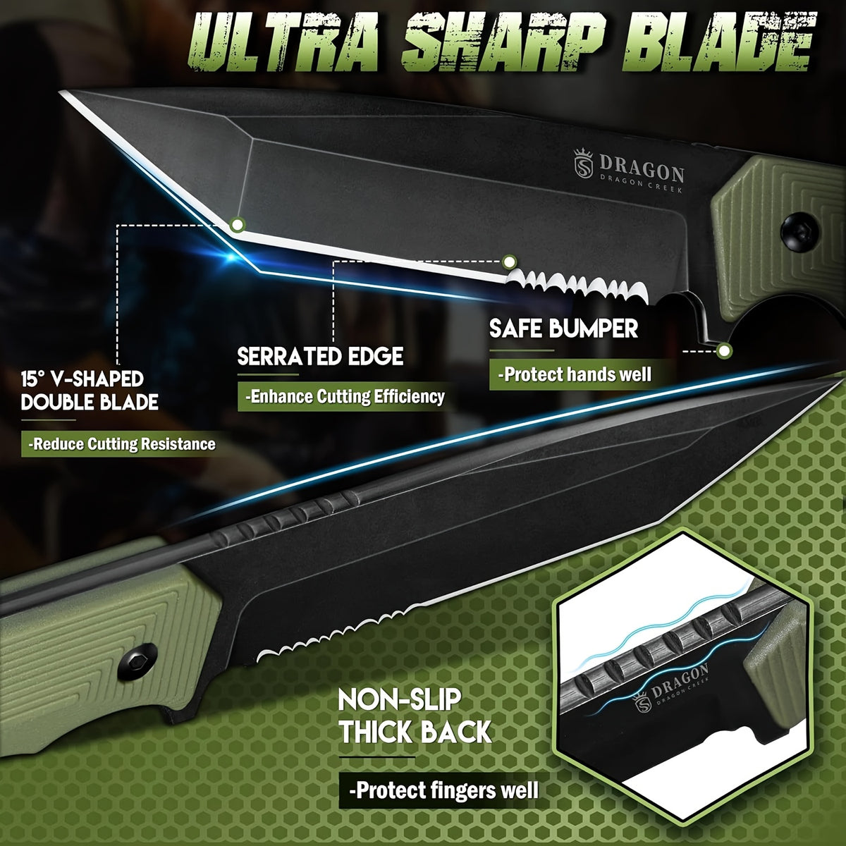 fixed blade knife sharp outdoor knife   sheath camping