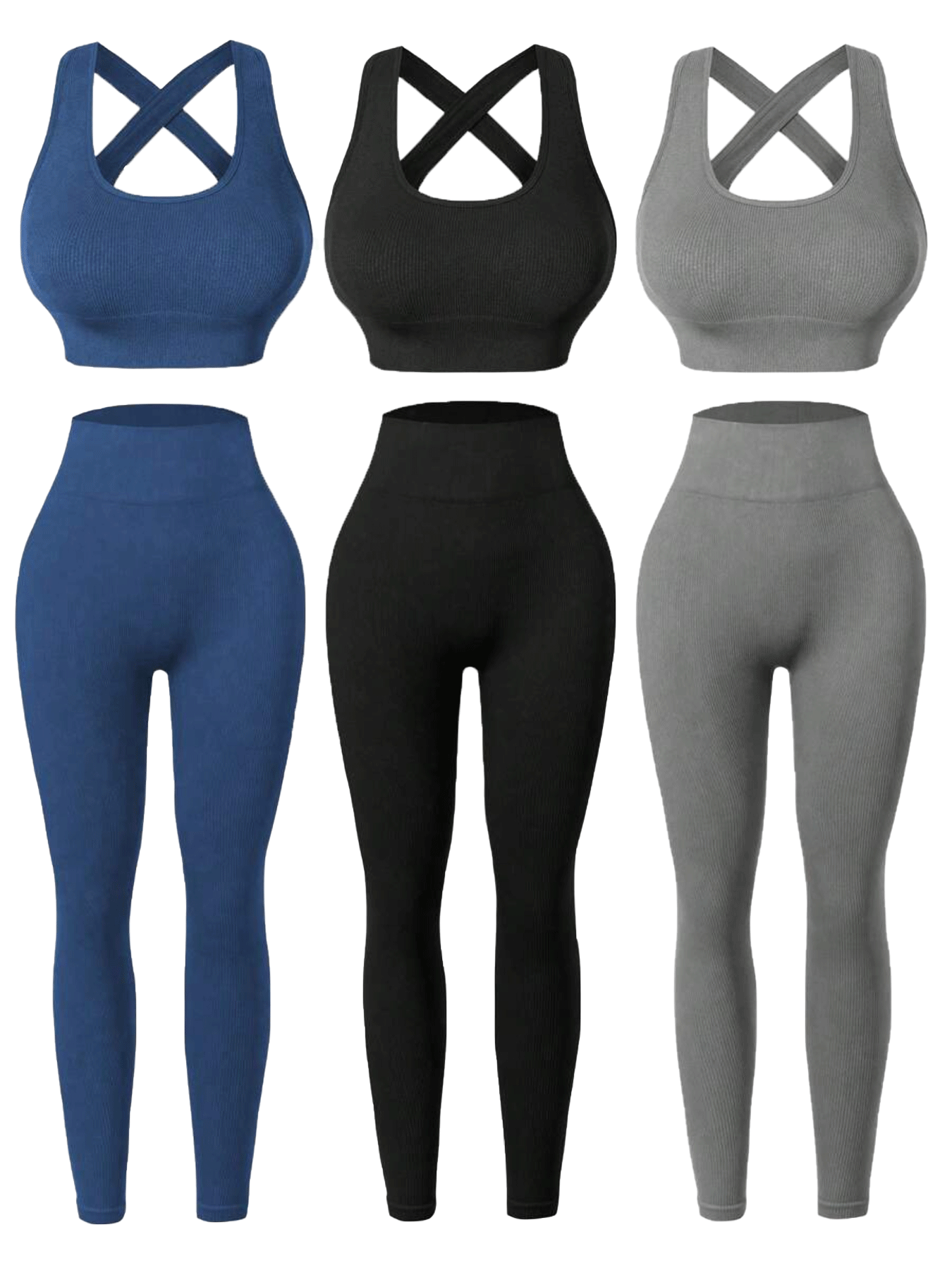 three seamless womens activewear sets high stretch backless