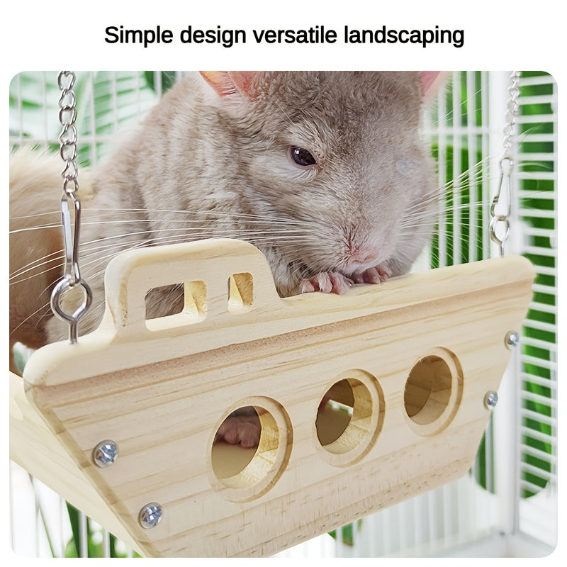 hamster chinchilla solid wood cradle swing hammock hamster