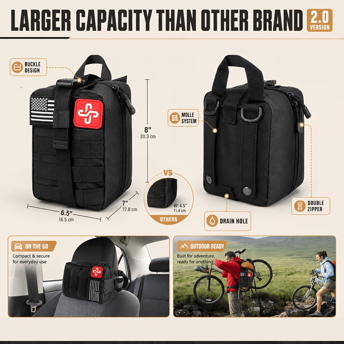 outdoor survival gear kit 249pcs   aid set
