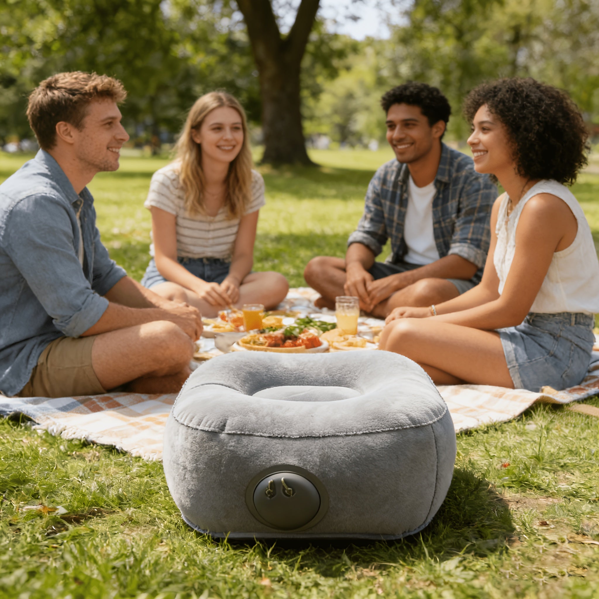 press inflatable portable folding   camping fishing