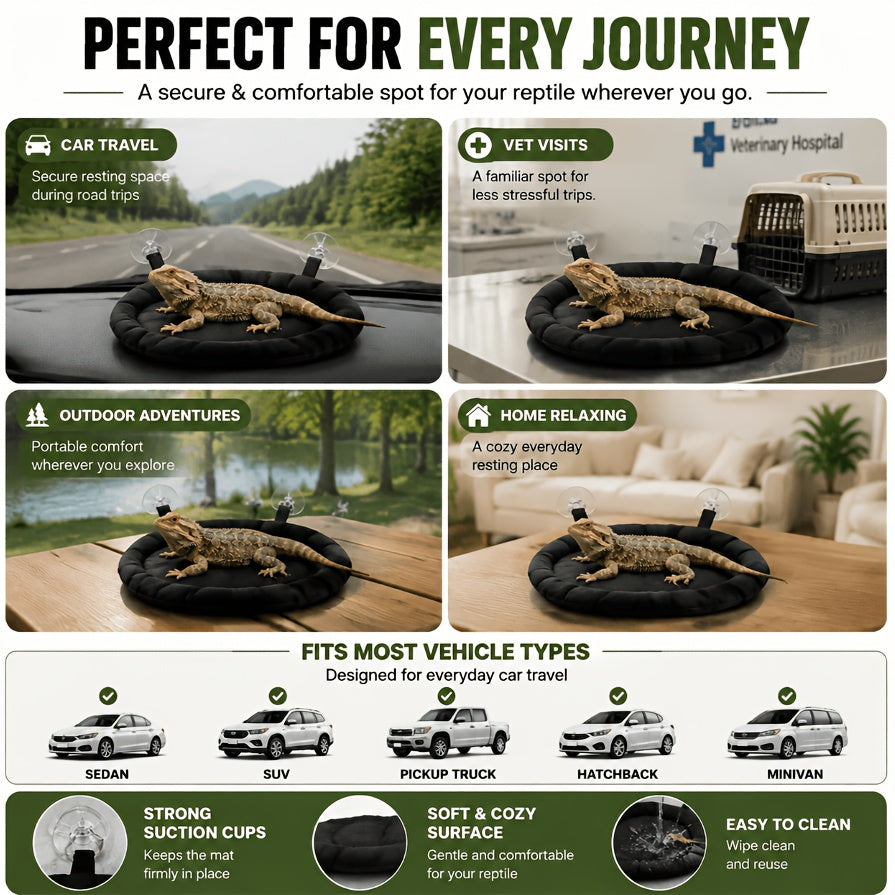 bearded dragon vehicle travel pad easy clean soft mat strong