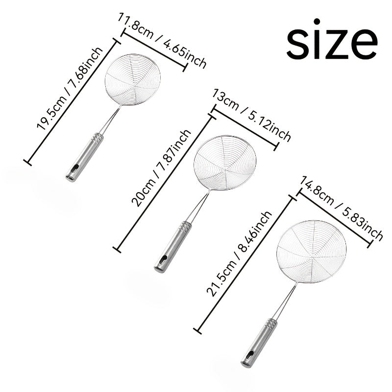 3pcs   strainer set strainer spoon stainless steel wire