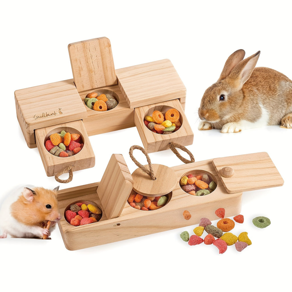 interactive wooden rabbit toys   n   treats