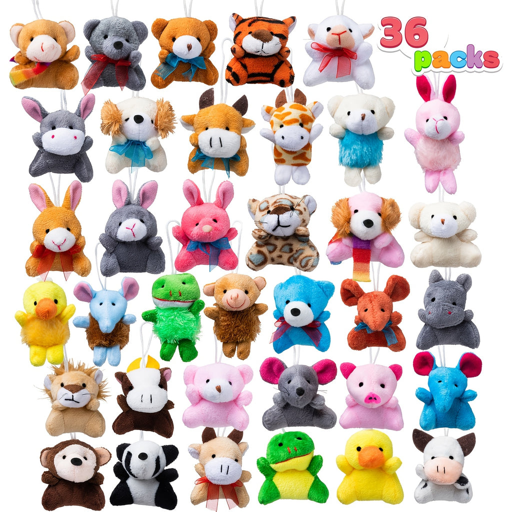 36 pack mini animal plush toy assortment 36 units 3 bulk