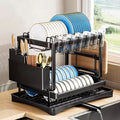 1 double layer dish rack utensil holder rust proof kitchen