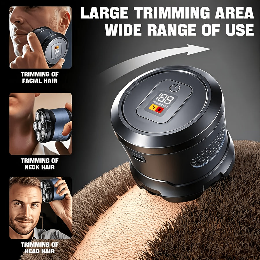 mens usb rechargeable 6 blade head shaver