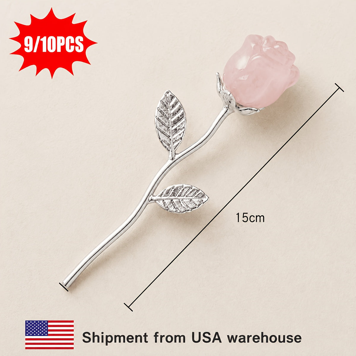 10pcs large crystal rose sculpture decorations exquisite