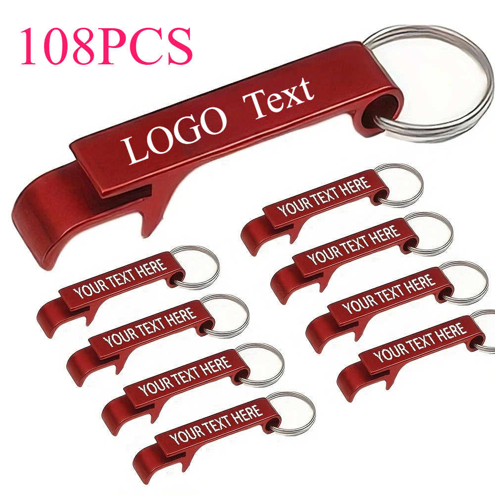 108pcs customized engraved keychains creative beer bottle