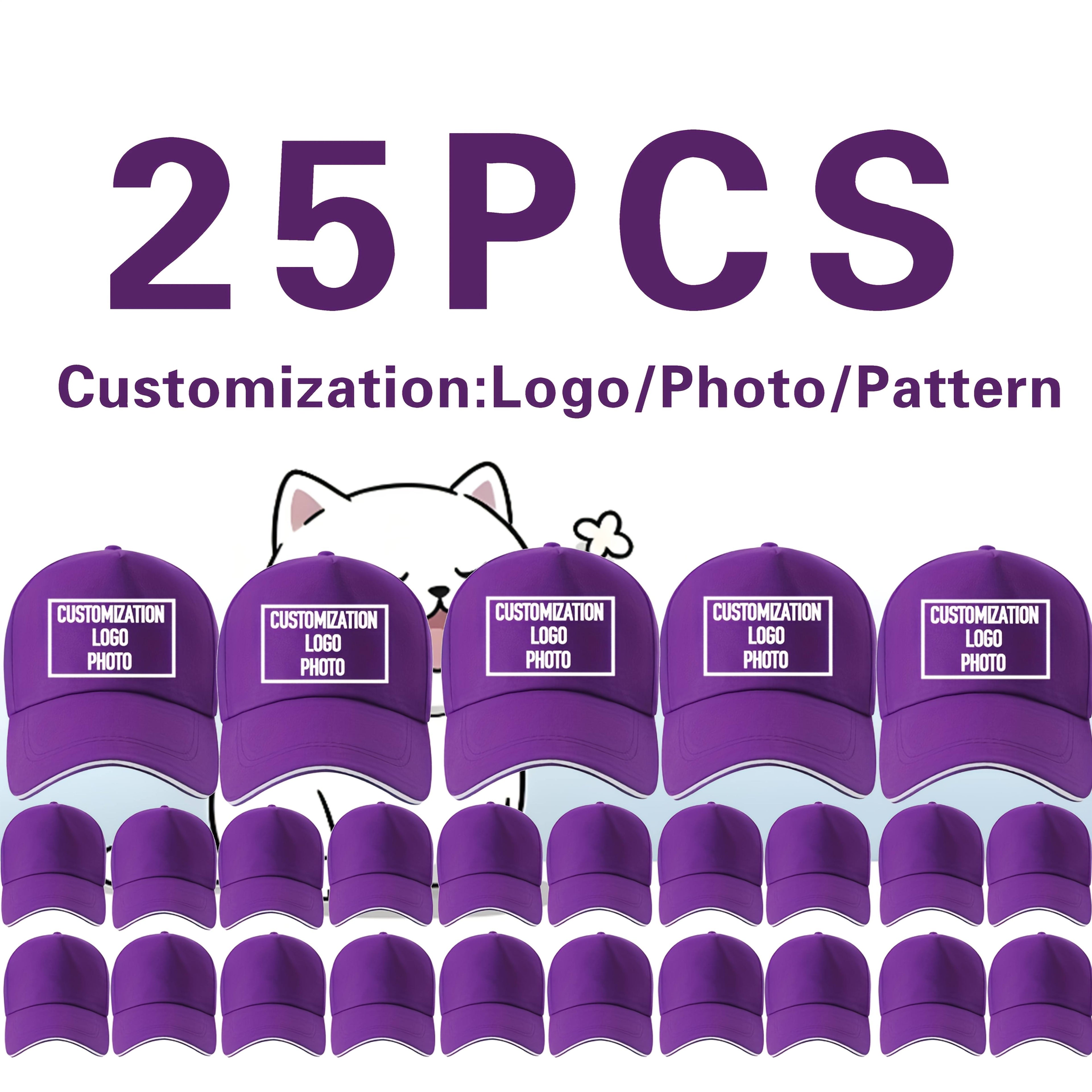 25pcs customizable     baseball caps adjustable