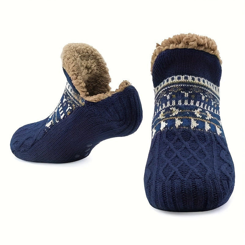 1 pair sherpa mens comfortable   shoes warm non slip