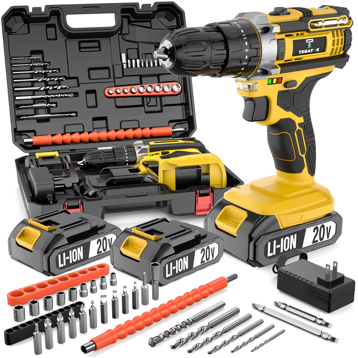 20v 58 136pcs 147pcs cordless impact drill kit 20