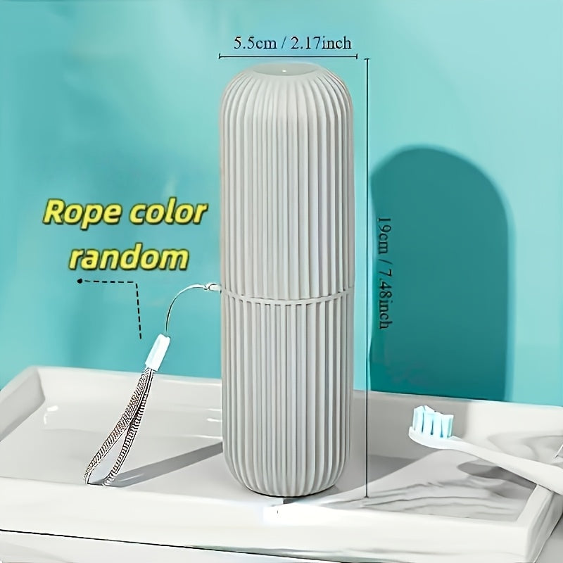 1pc portable lanyard travel toothbrush toothpaste storage