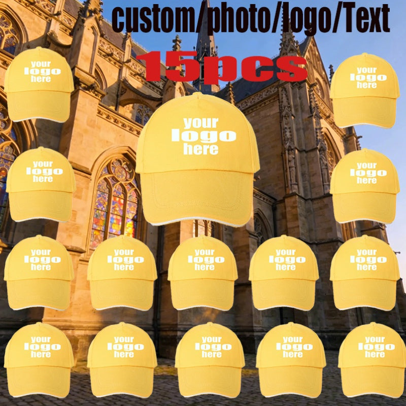 15pcs personalized custom baseball caps diy