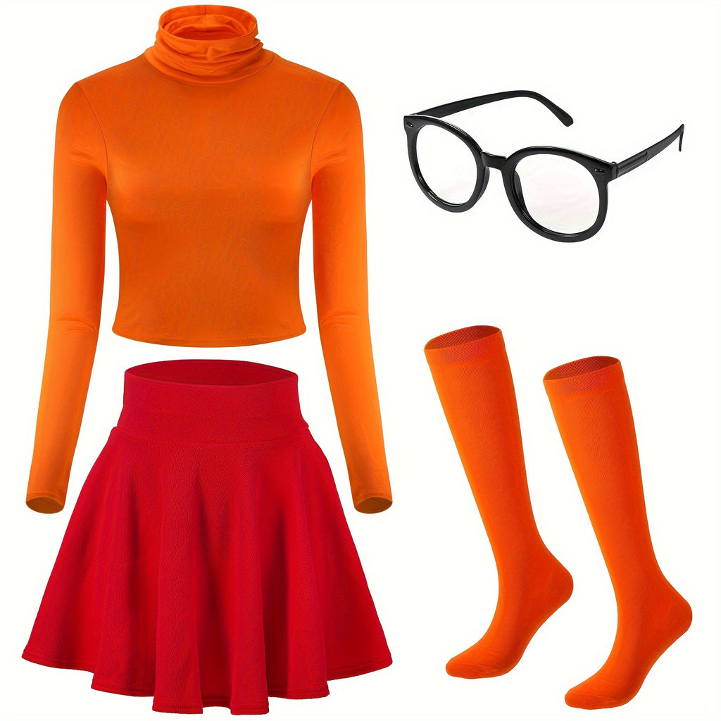 women complete retro costume turtleneck   outfit