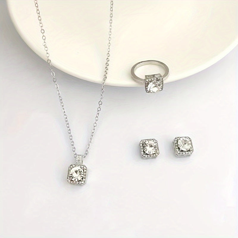 4pcs commemorative fashion shining earrings pendant necklace