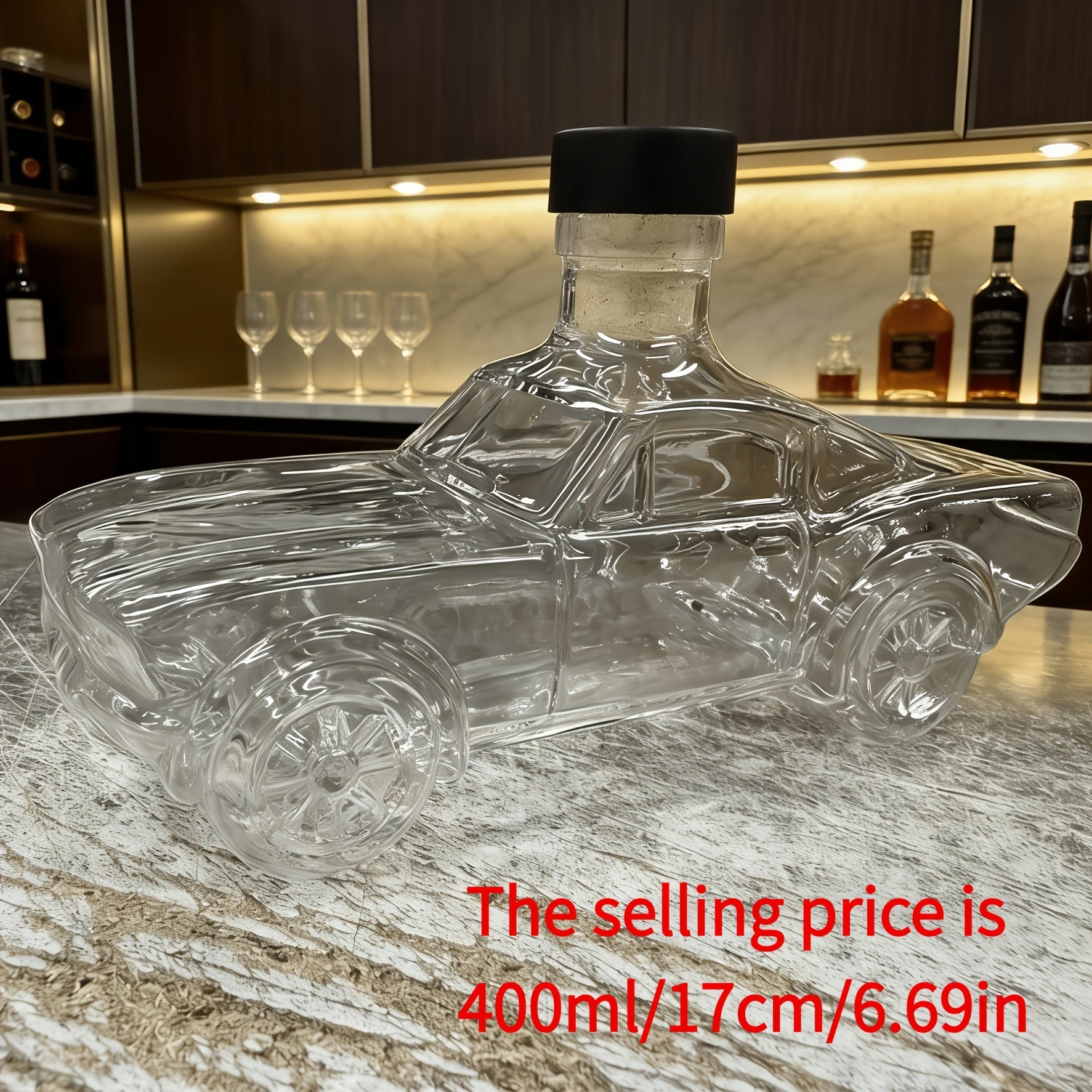 400ml hand blown car shaped whiskey bottle car model wine