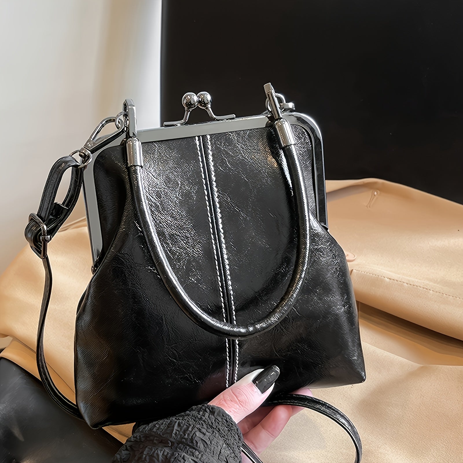 1 elegant faux leather crossbody bag suitable women vintage