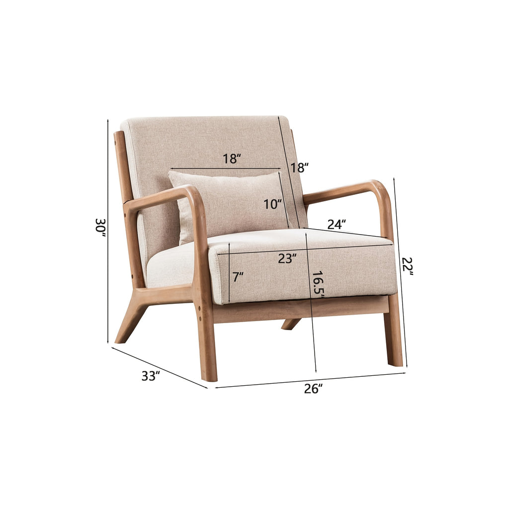 century modern accent chair linen fabric upholstered