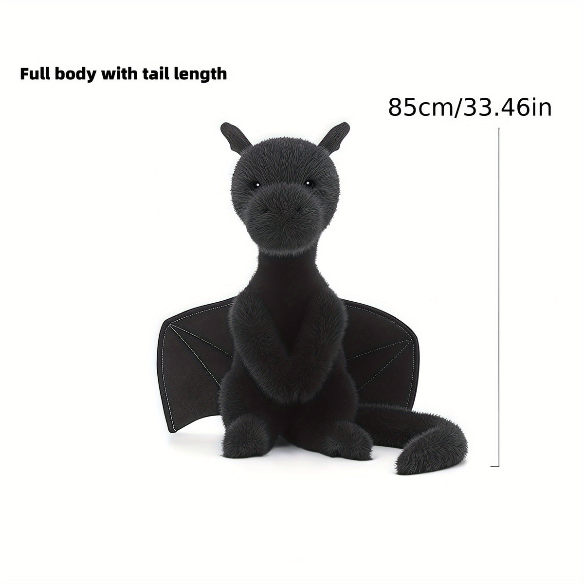 85cm 33 46 inches giant plush filling black dragon plush