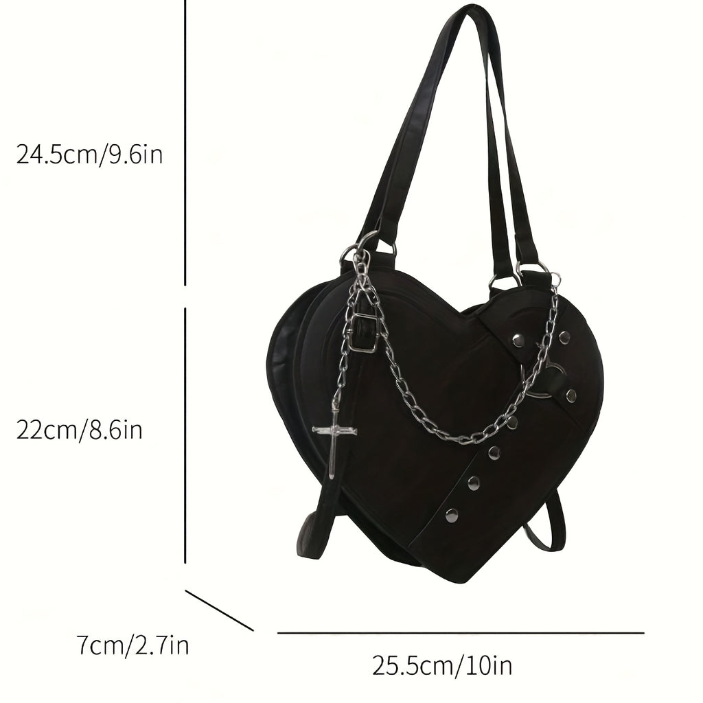women gothic y2k punk   shaped shoulder bag rivet