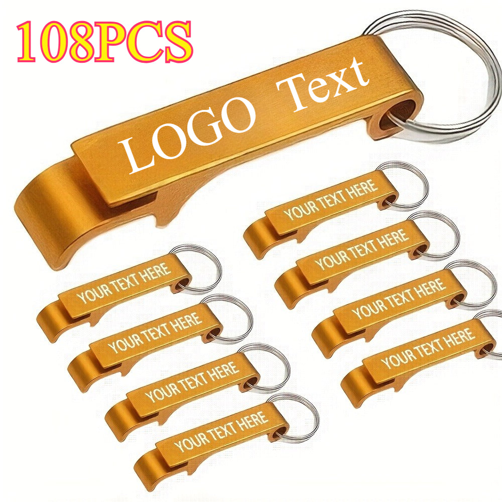 108pcs customized engraved keychains creative beer bottle