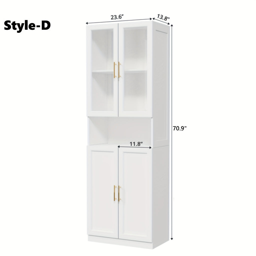modular bookshelf display cabinet set glass doors drawers 5