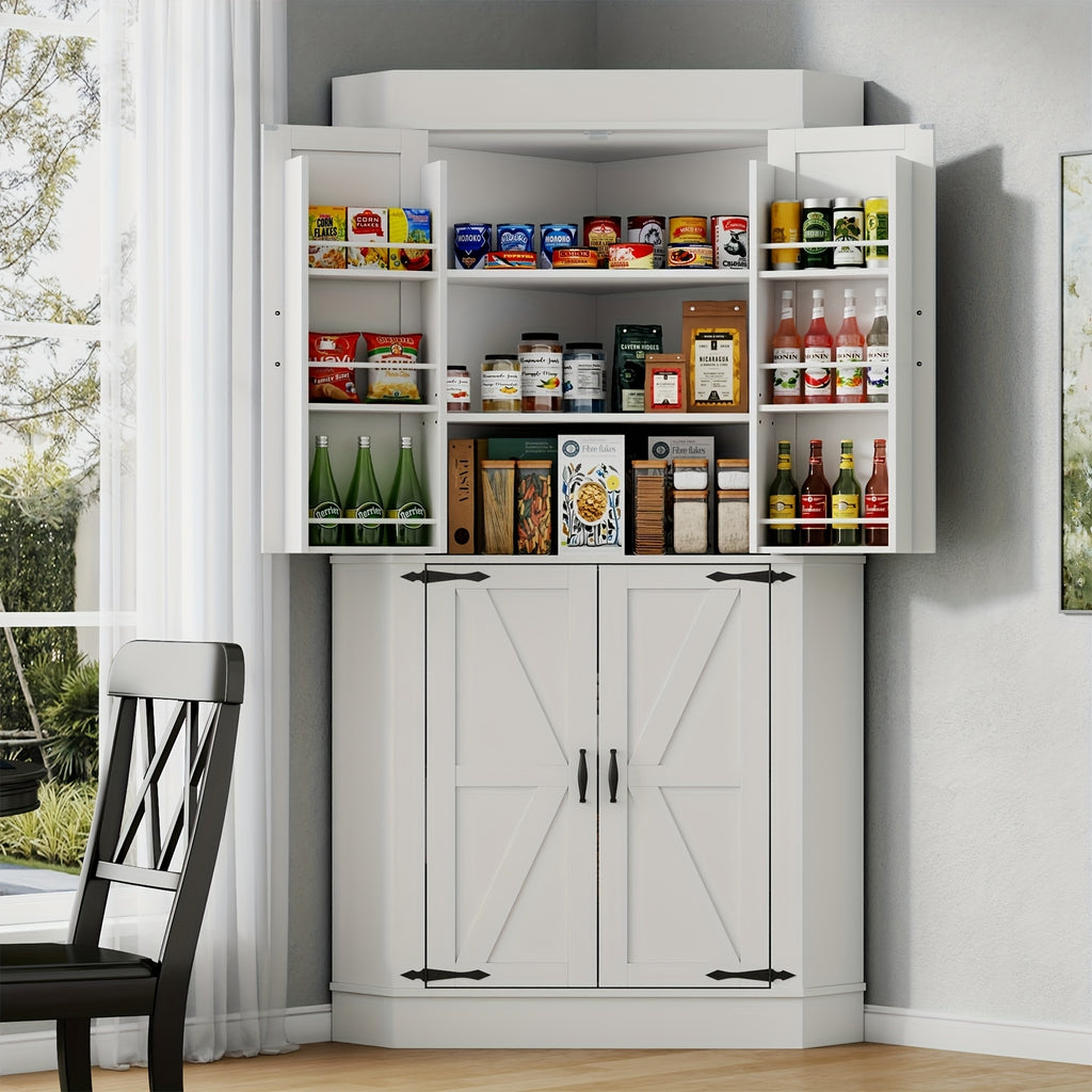 71 farmhouse kitchen pantry cabinet doors shelves tall