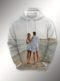 mens custom photo text hooded sweatshirt picture photo