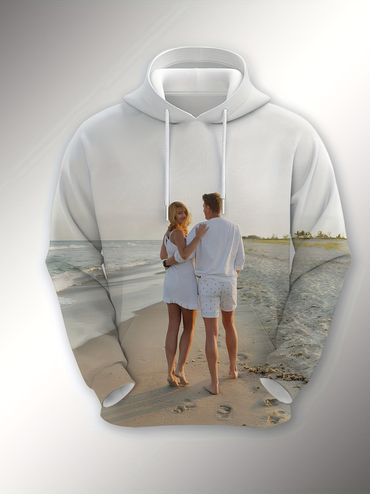 mens custom photo text hooded sweatshirt picture photo