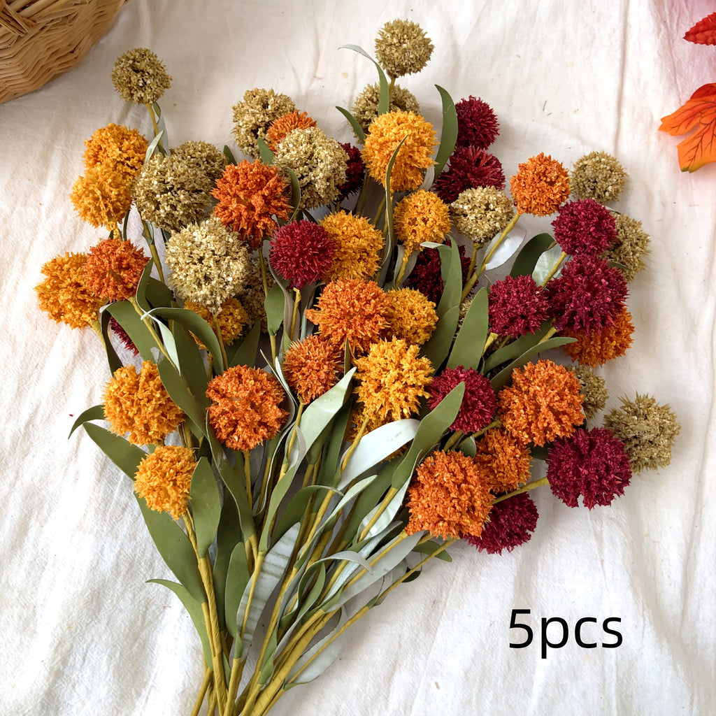 5pcs handmade style artificial flower stems realistic