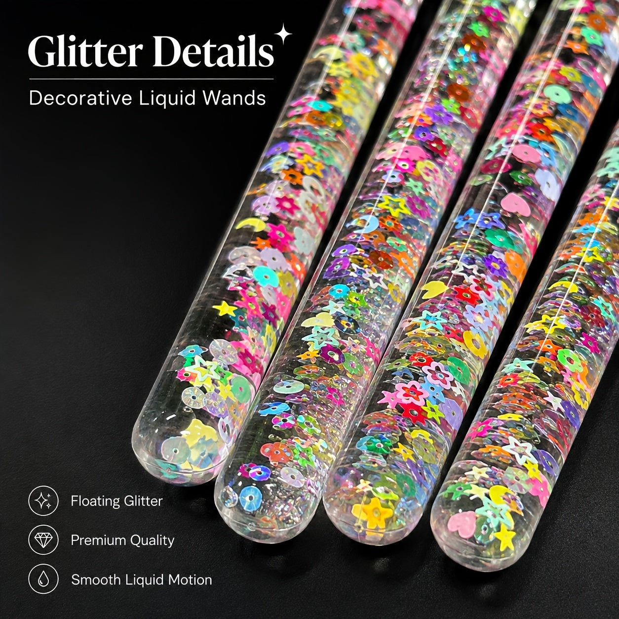 party supplies centerpieces 4pcs glitter wands sticks 30cm
