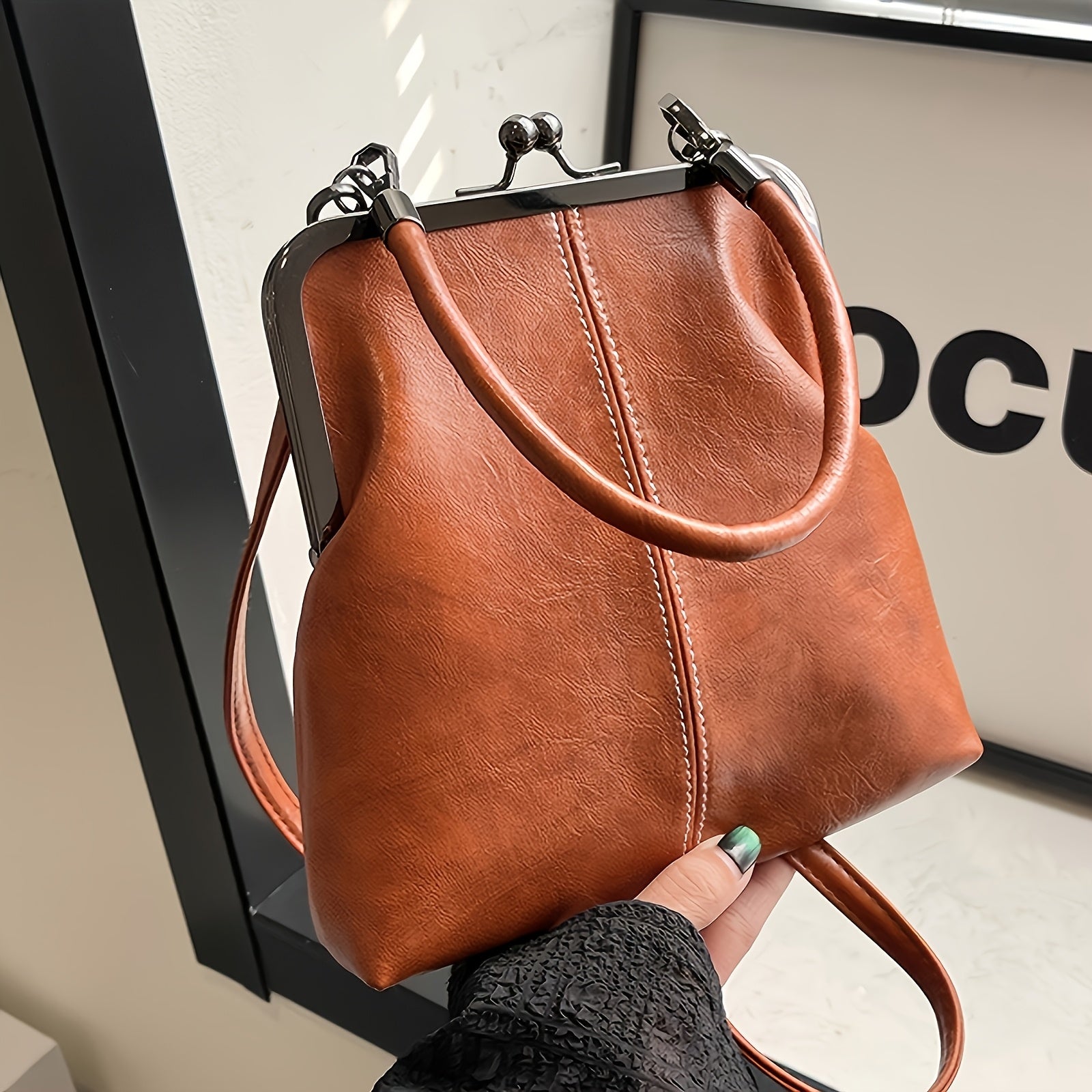 1 elegant faux leather crossbody bag suitable women vintage