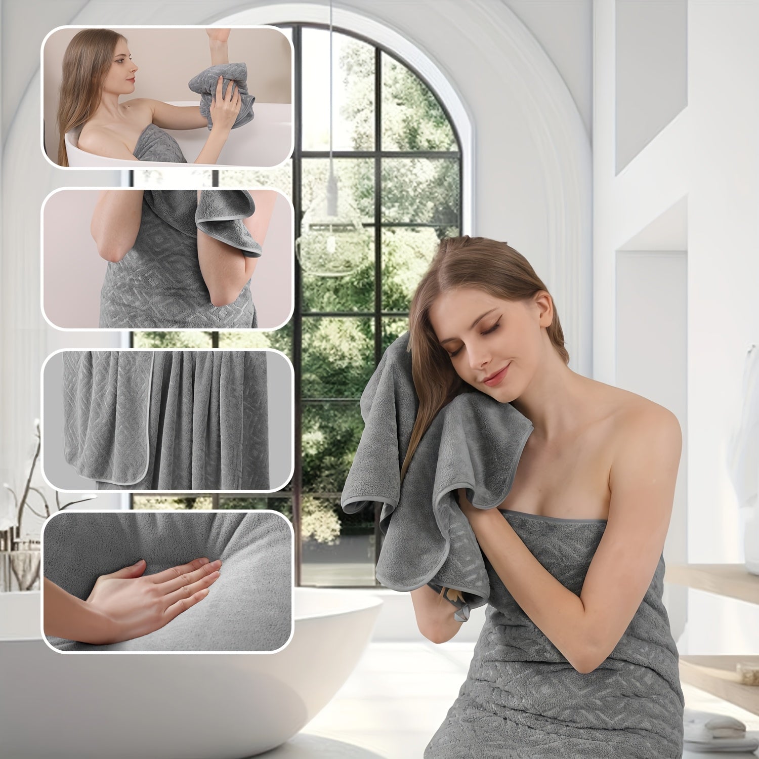 8pcs extra large bath towel ultra soft thick bath towel