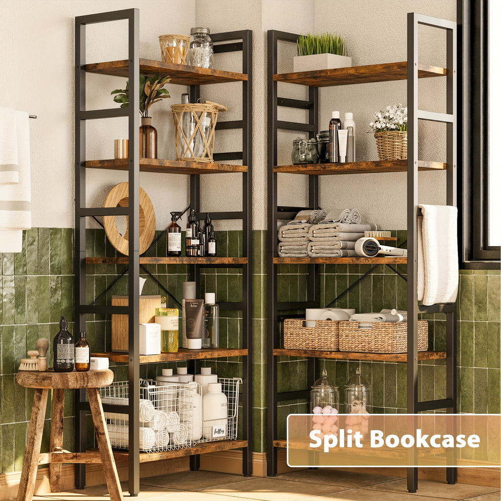 a   wooden bookcase measuring 70 9 x 70 featuring 5