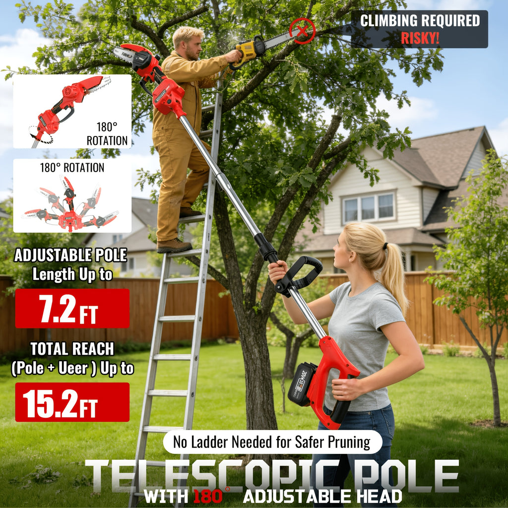 telescopic high branch saw cordless design brushless