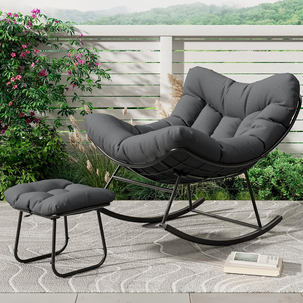 ergonomic rocking chair 4pcs set   egg chair
