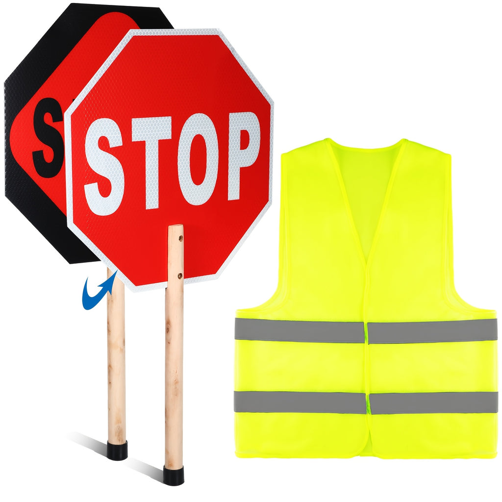 stop slow sign   vest set 13 x 13 crossing