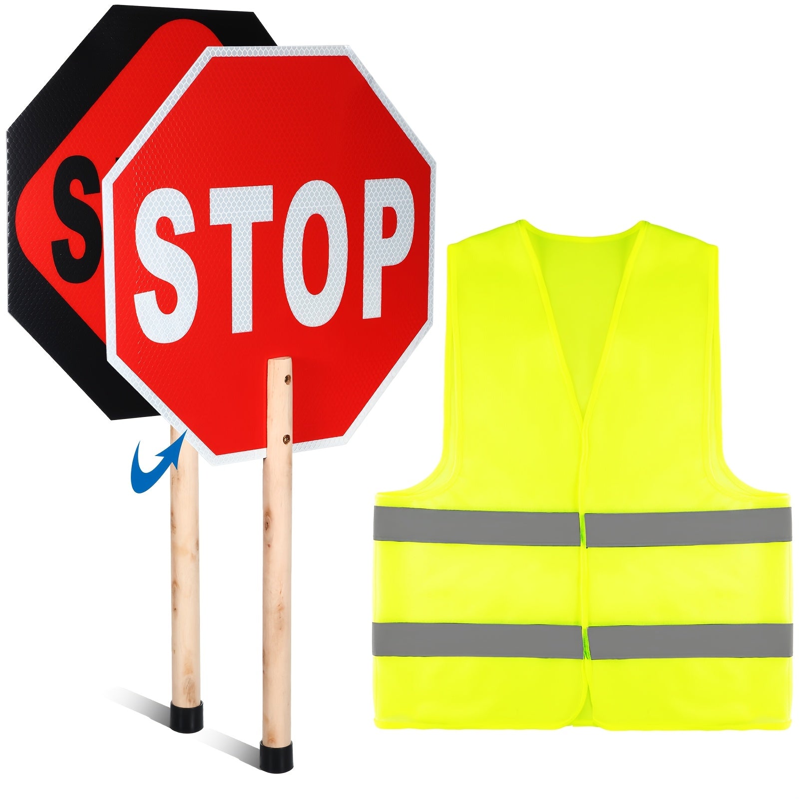 stop slow sign   vest set 13 x 13 crossing