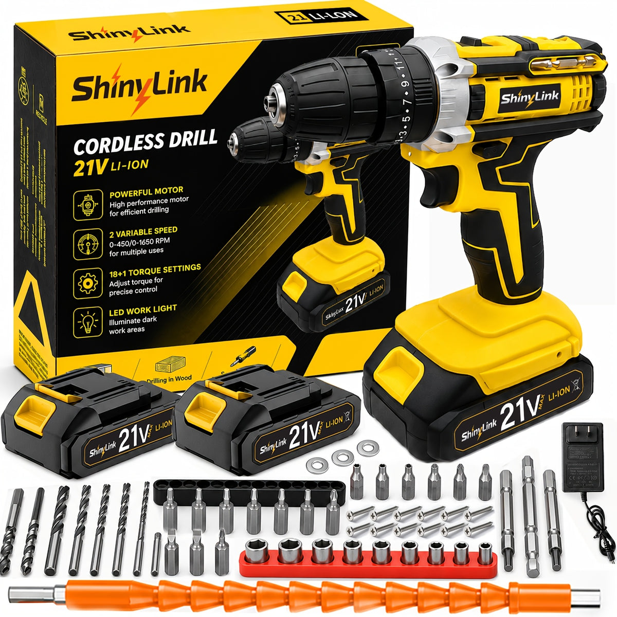 21v cordless drill set 1 18 30 32 35 136 148pcs electric
