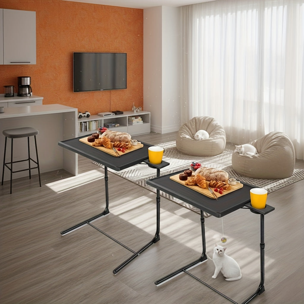 2pcs adjustable tv tray table bed sofa dining table eating