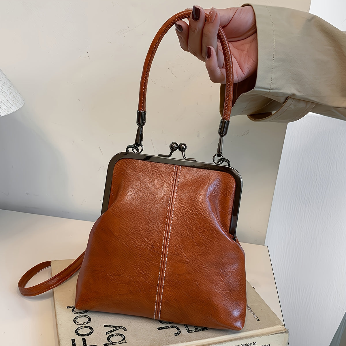 1 elegant faux leather crossbody bag suitable women vintage