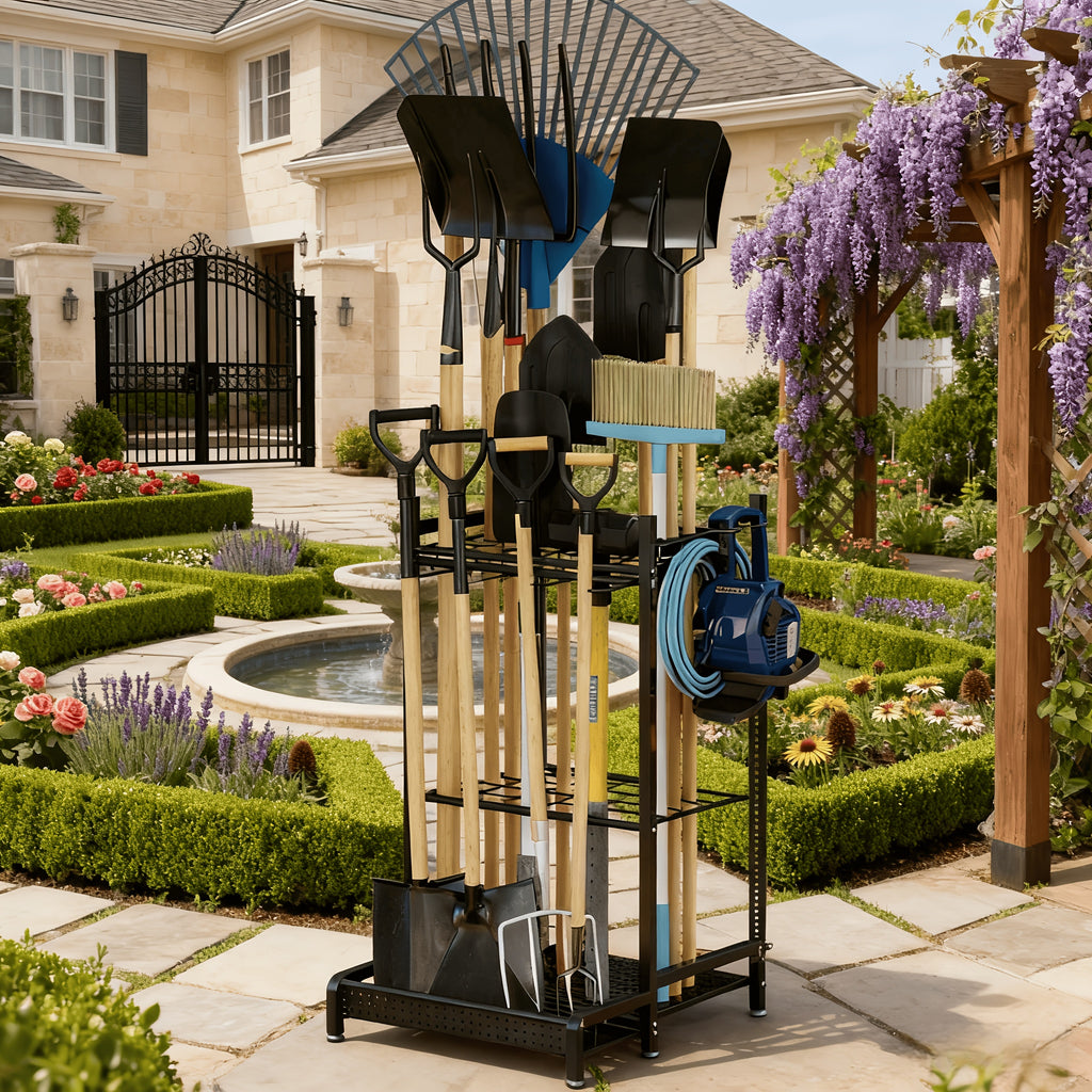 garden tool organizer garage utility storage racks hooks