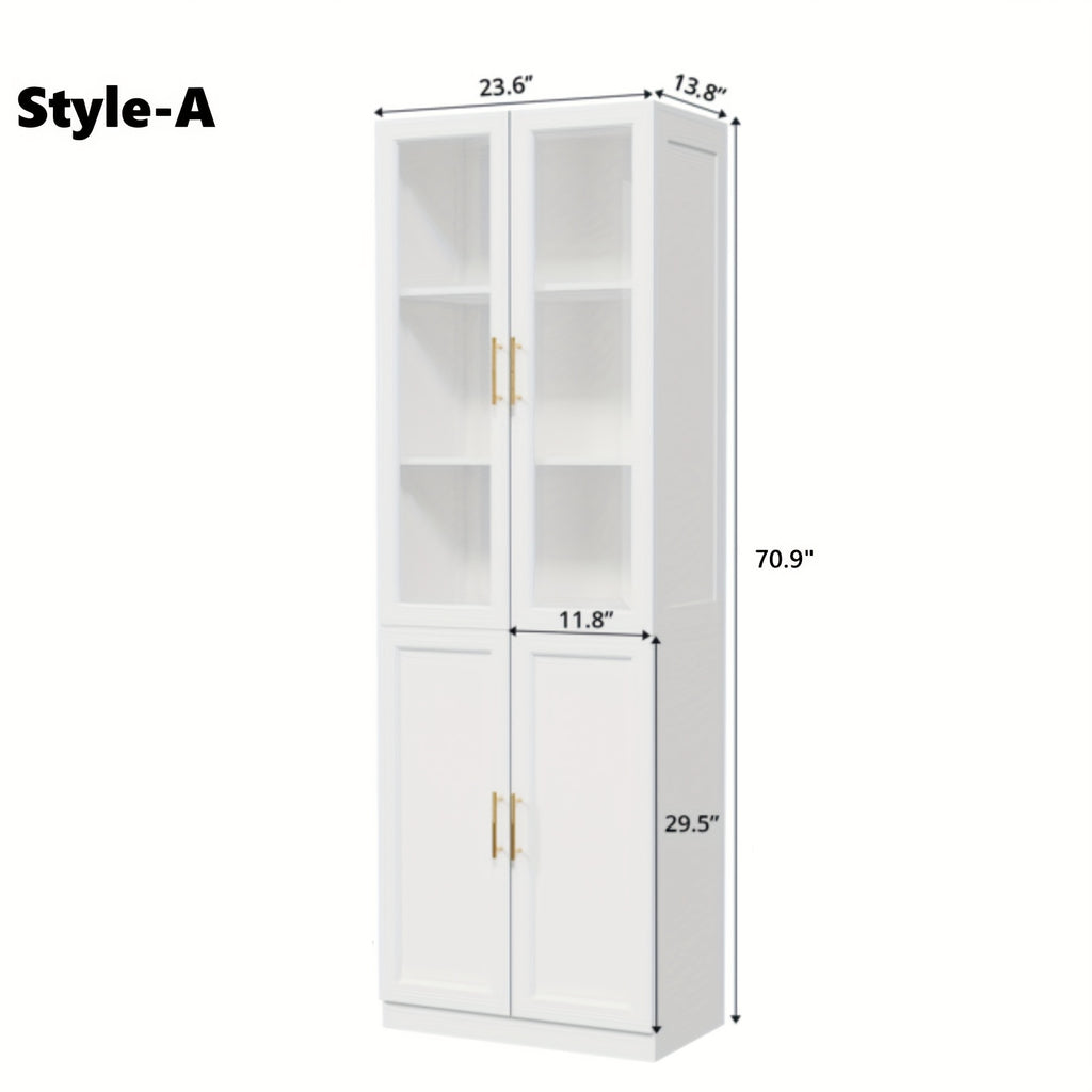 modular bookshelf display cabinet set glass doors drawers 5
