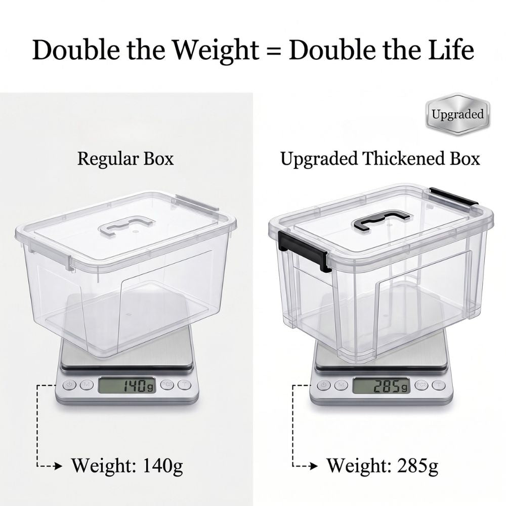6pcs transparent 7qt plastic storage boxes locking lids