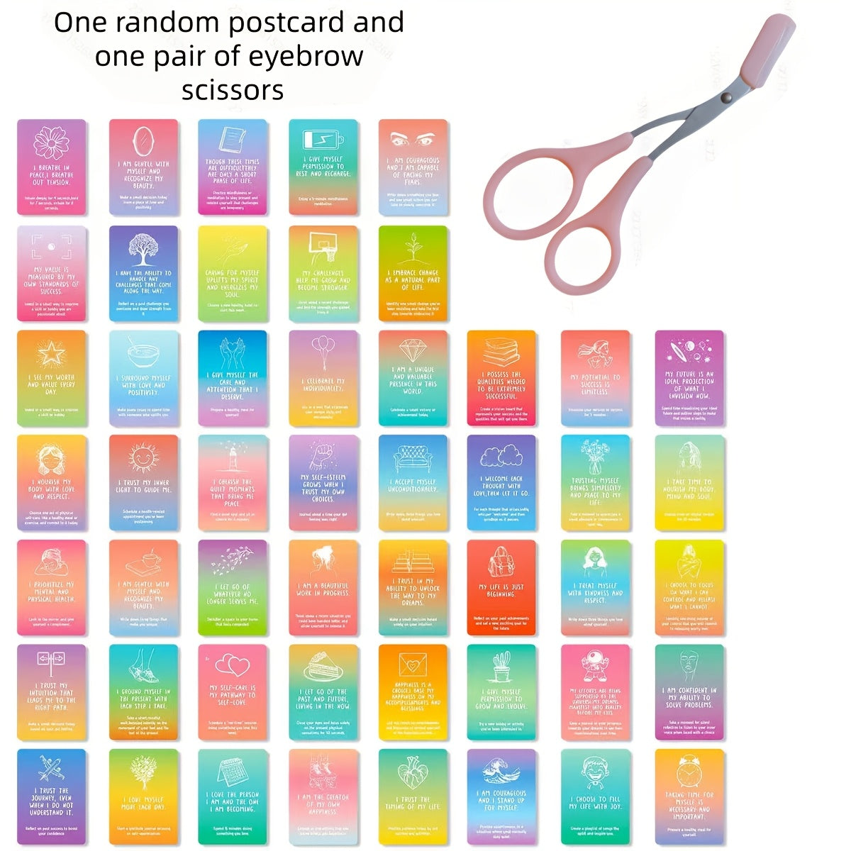 1 stainless steel eyebrow comb built in scissors 1 random