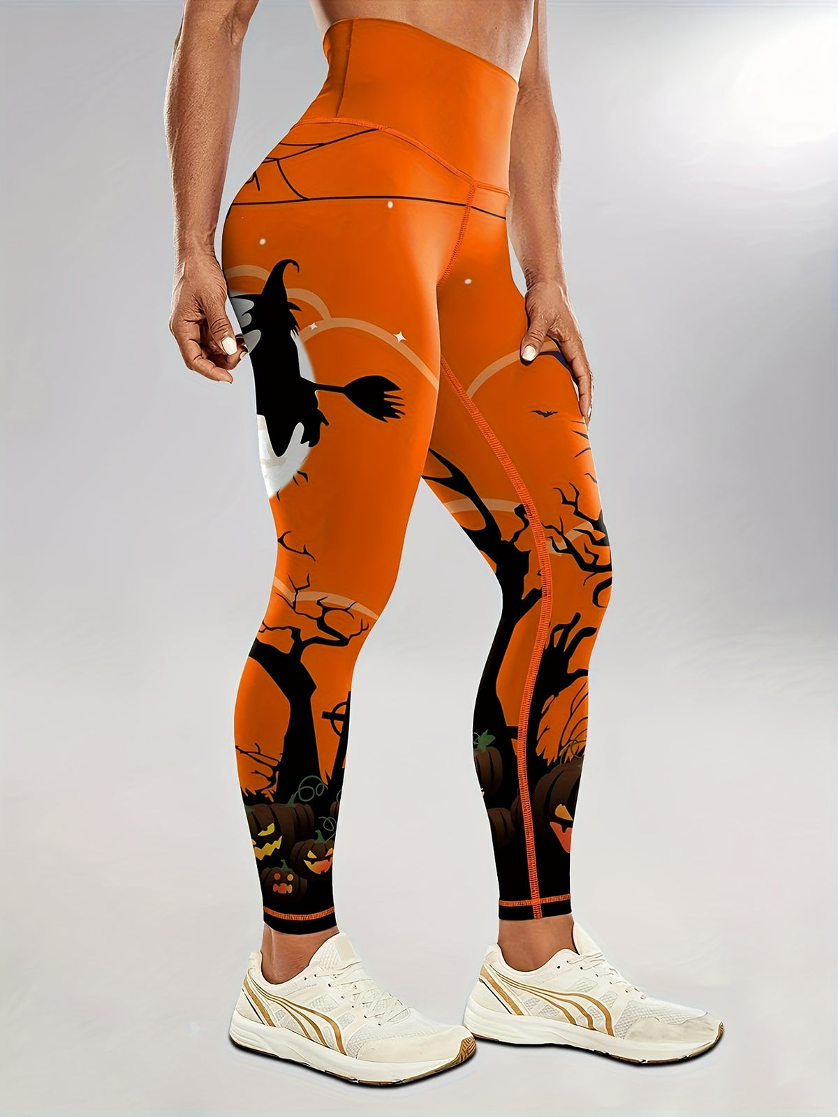 halloween themed high waist yoga leggings women flame