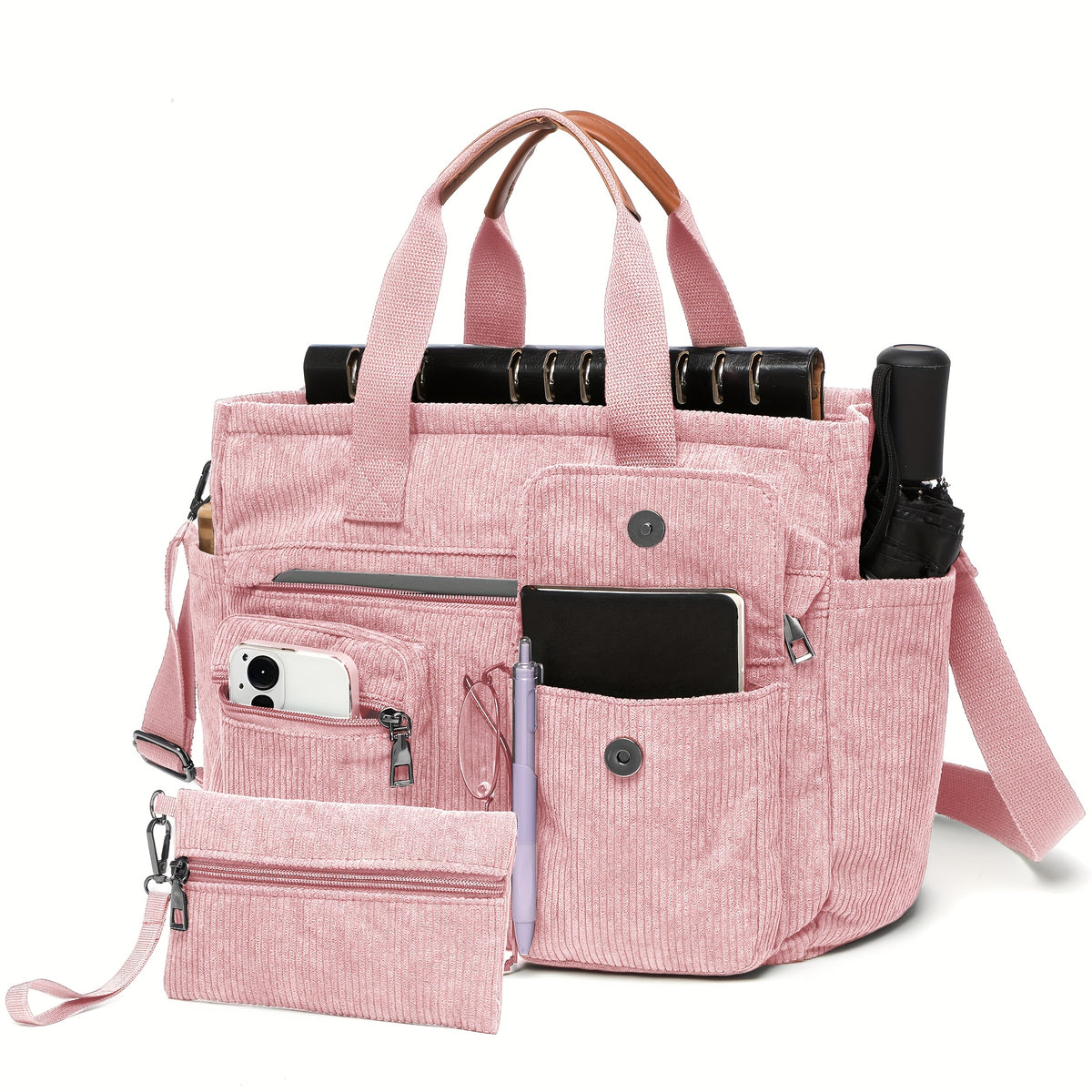 2pcs set womens large corduroy tote bag perfect a laptop bag