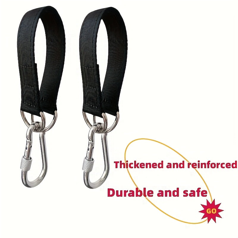 2 pack heavy duty black hammock sling set safety locks