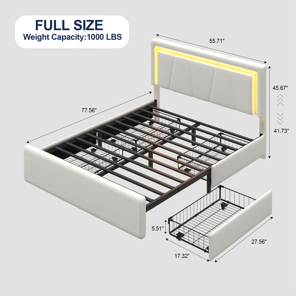 upholstered platform bed frame 4 storage drawers twin full